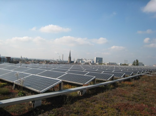 Solaranlage auf dem Messedach - Foto: Amt für Umwelt und Energie